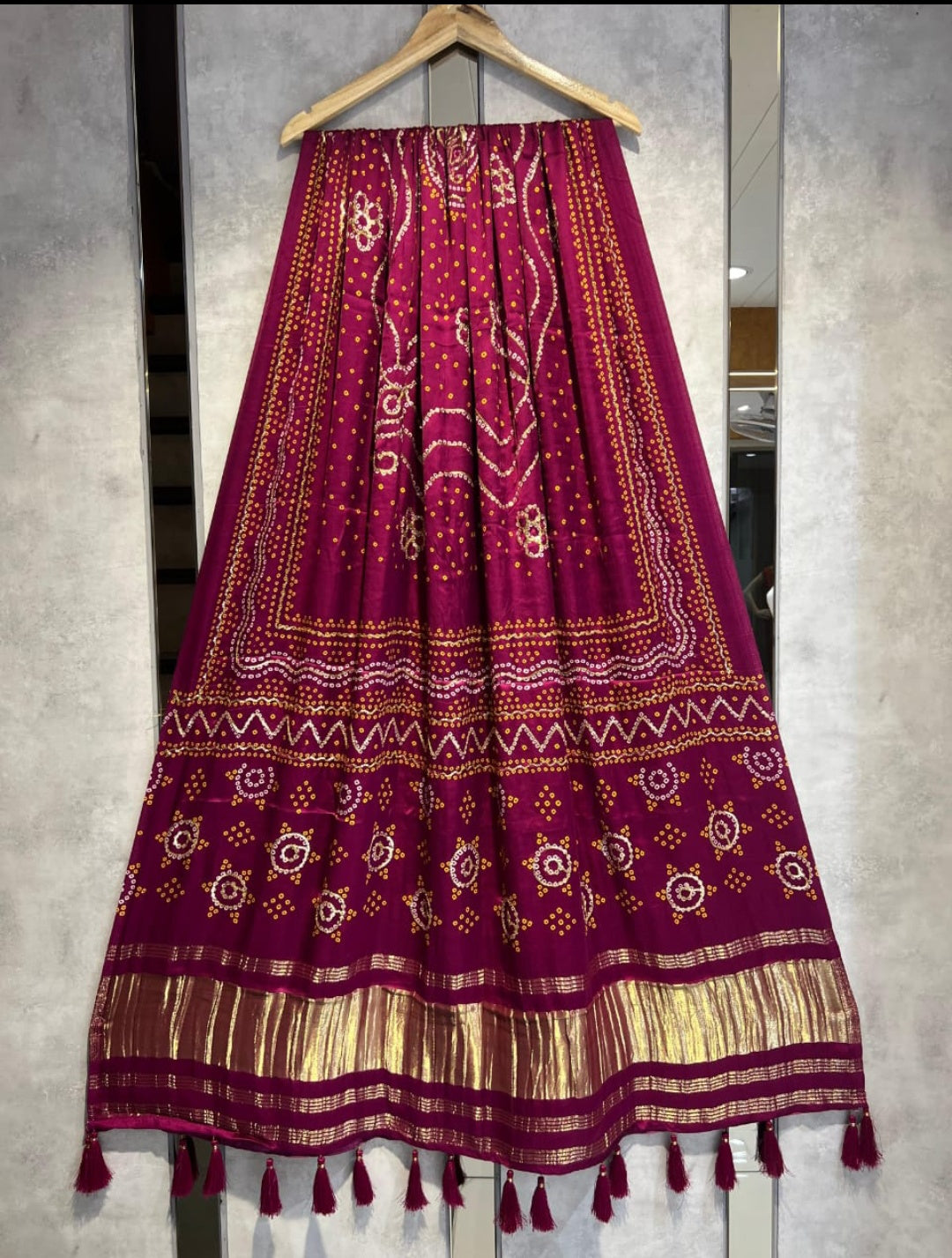 Gaji silk Lagdi patti dupatta