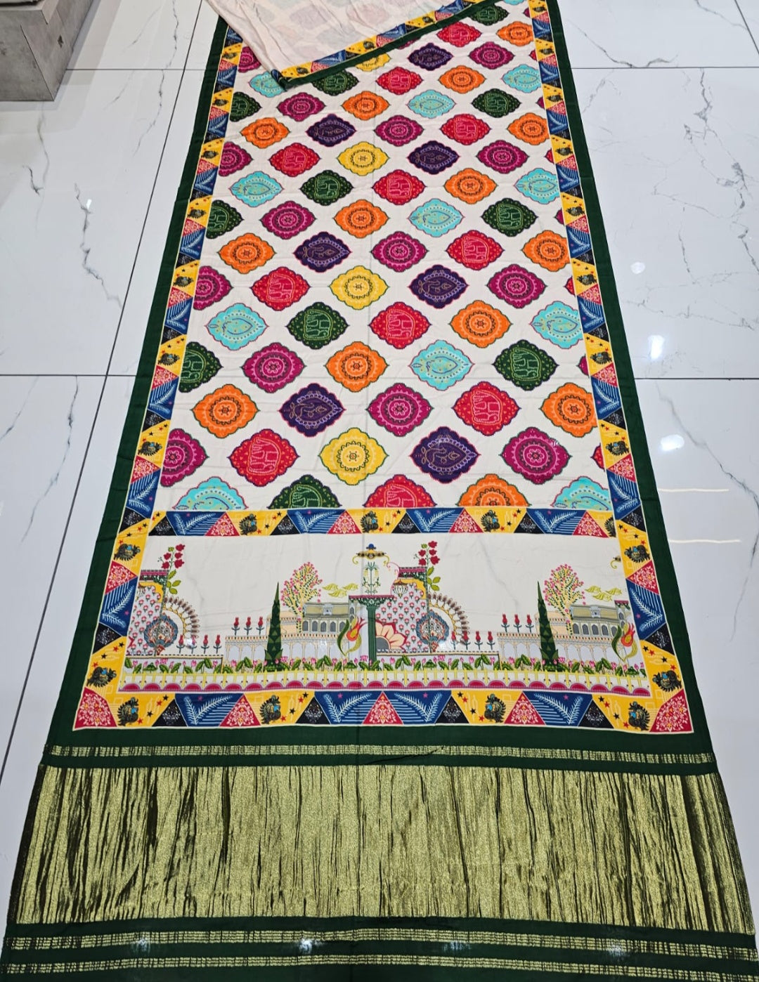 Gajji Silk Lagdi patti saree