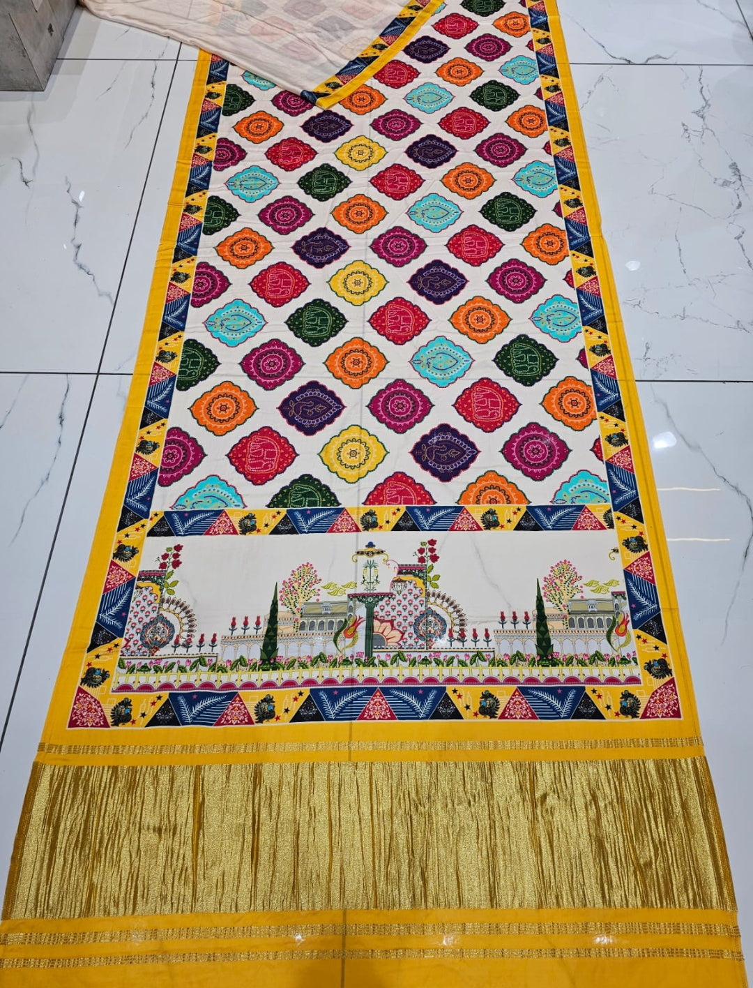 Gajji Silk Lagdi patti saree