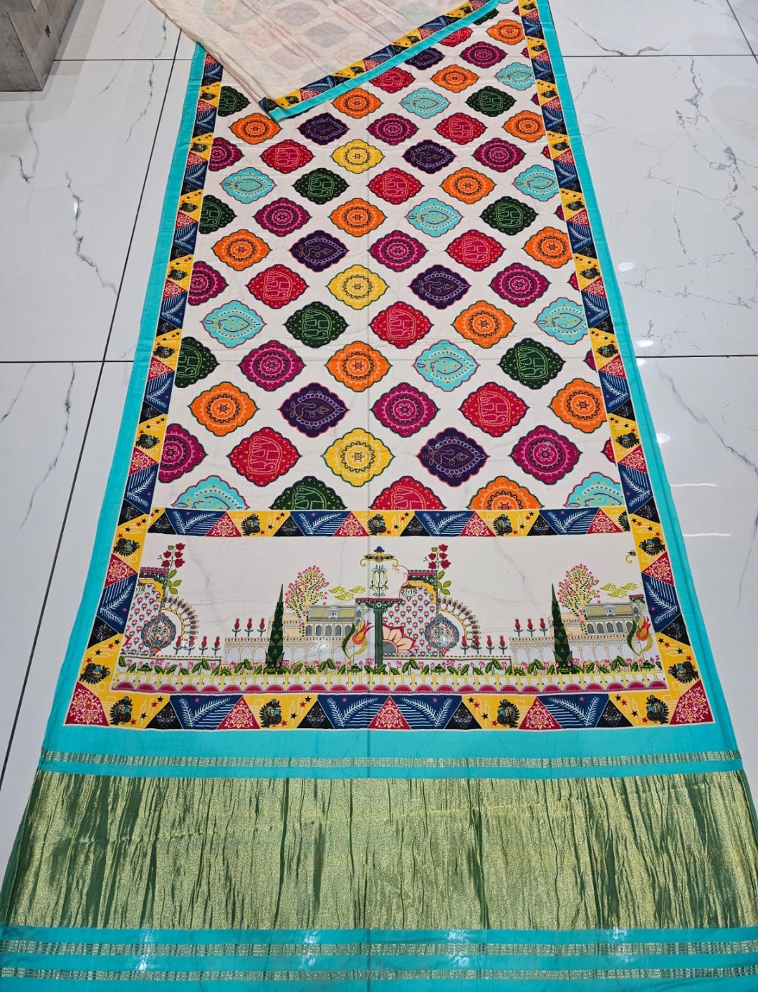 Gajji Silk Lagdi patti saree