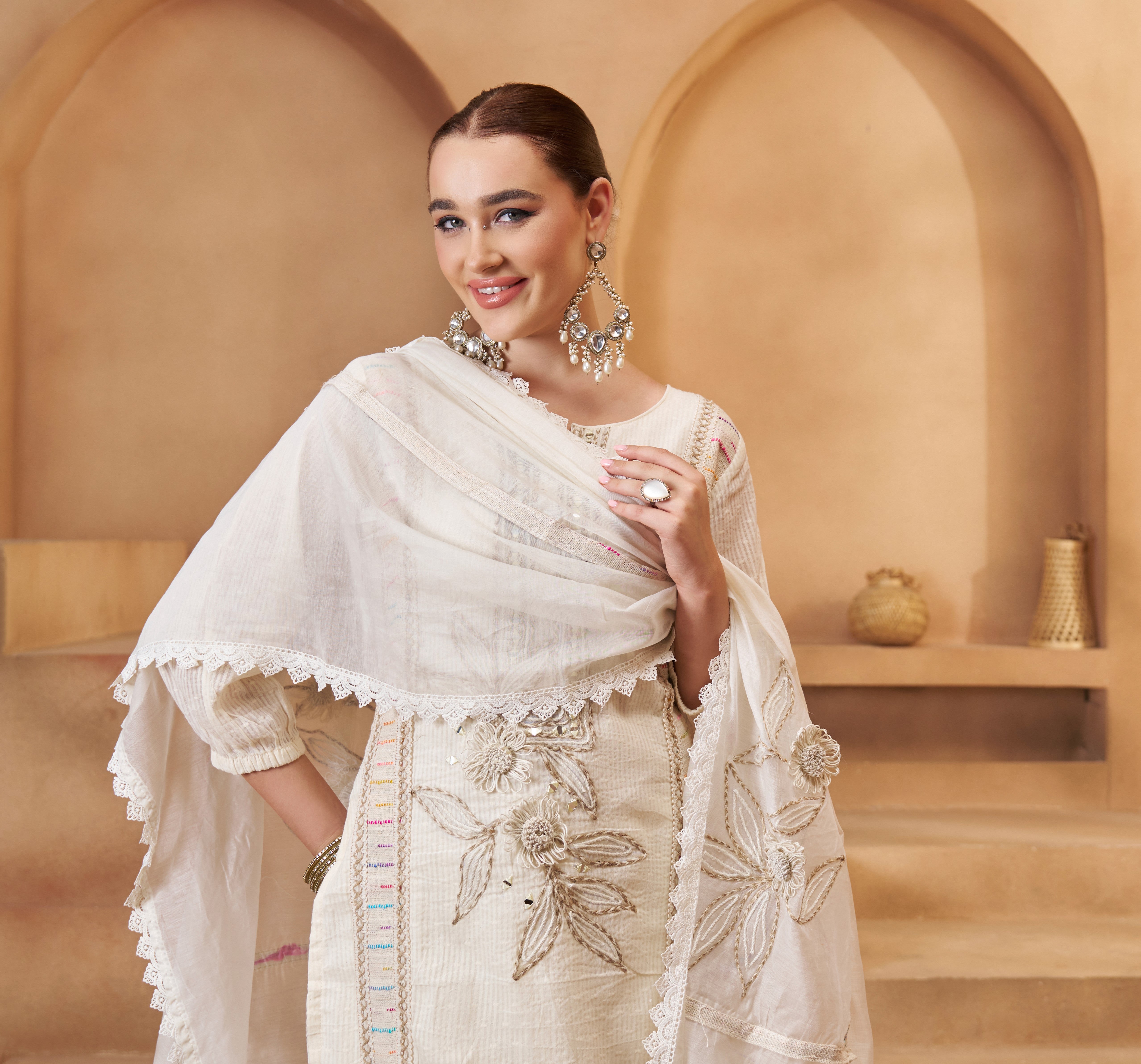 Designer thread work suit