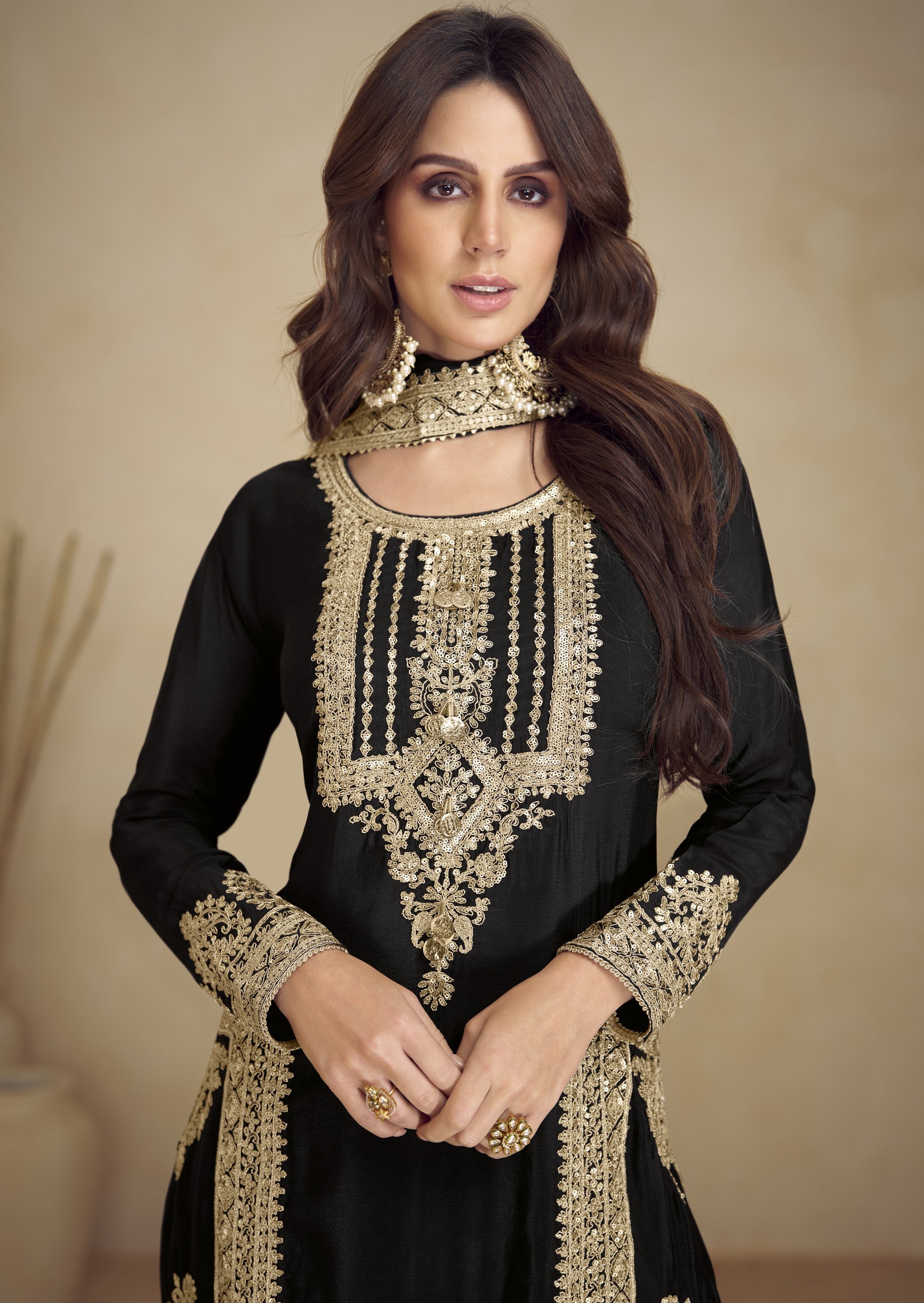 Real Chinnon Premium Stitched Suit Set for Women | Kurta, Bottom & Dupatta Included | Free Size Ethnic Wear for Festive Party Wear