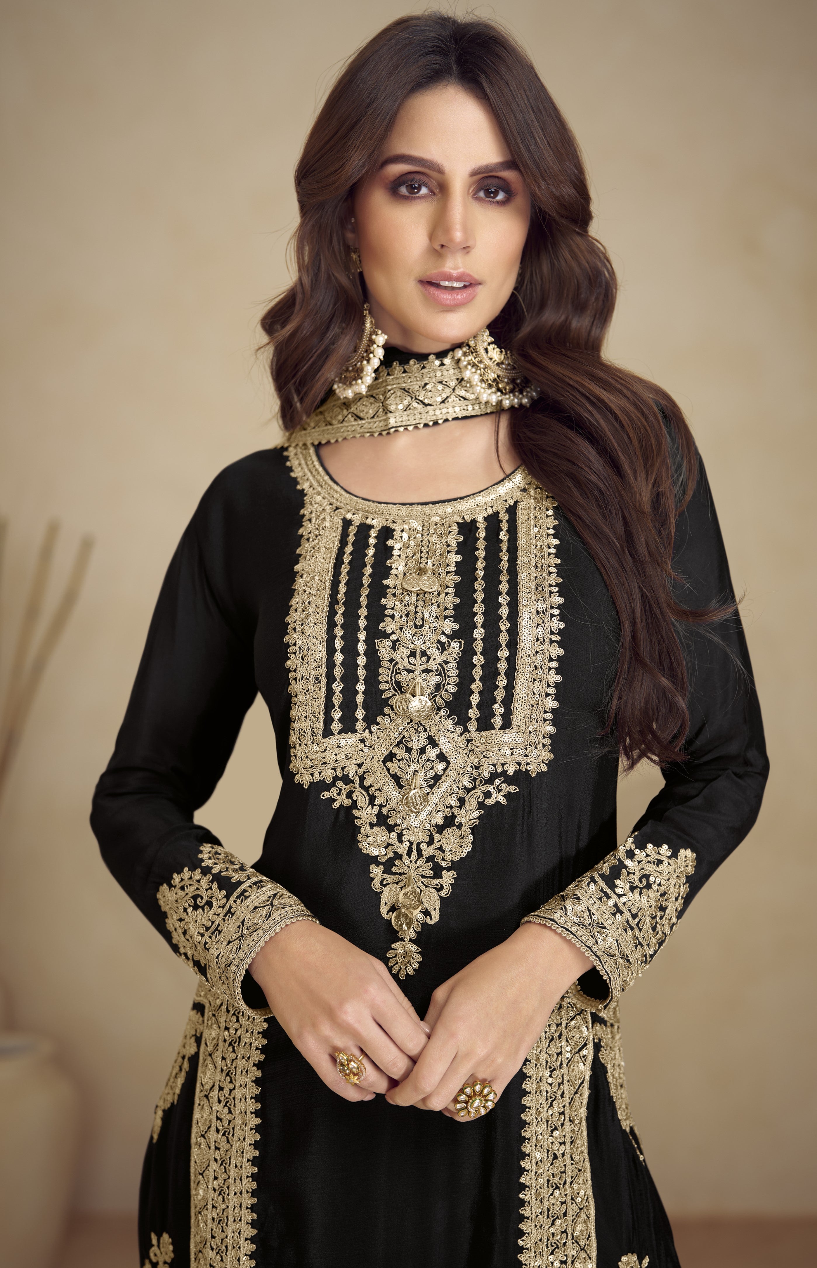 Real Chinnon Premium Stitched Suit Set for Women | Kurta, Bottom & Dupatta Included | Free Size Ethnic Wear for Festive Party Wear